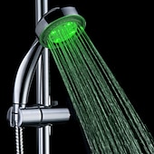 abordables Duchador-Cabezal de ducha led que cambia de color 2 modos de agua Luz de brillo de 7 colores que cambia automáticamente el cabezal de ducha de mano