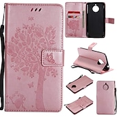 abordables Coques autres téléphones-téléphone Coque Pour Motorola Moto E4 Plus Portefeuille Clapet Portefeuille Porte Carte Arbre Fleur Dur faux cuir