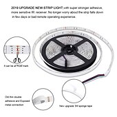 cheap USB Strip Lights-LED Strip Lights (2x5M)10M 32.8ft 2835 RGB 600LEDs 8mm Strips Lighting Flexible Color Changing with 44 Key IR Remote Ideal for Home Kitchen Christmas TV Back Lights DC 12V