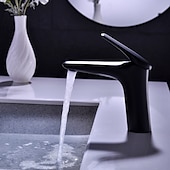 abordables Classiques-robinet pour lavabo - chrome simple / brossé / galvanisé centerset monocommande monotroubath taps / laiton