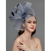billiga Hattar och fascinators-Nät Fascinatorer  Huvudbonad  Huvudprydnad med Fjäder  Blomma  Trim 1 PC Bröllop  Speciellt Tillfälle  Te-Parti Huvudprydnad Klä dig för att imponera Fascinators Race Day Klänning
