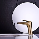 abordables Classiques-robinet pour lavabo - chrome simple / brossé / galvanisé centerset monocommande monotroubath taps / laiton