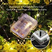 رخيصةأون يعمل بالبطاريات-حفل زفاف أنيق&amp;amp;حفل استقبال 8 أوضاع 10 م 100 أضواء خرافية LED مع جهاز تحكم عن بعد ومؤقت وأسلاك نحاسية مقاومة للماء تعمل بالبطارية وأضواء متلألئة للغرفة والحديقة&amp;amp;زينة الشجرة