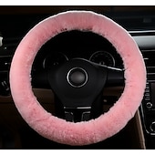 abordables Fundas para volante-piel de lana suave cubierta del volante del coche protector de accesorios del coche del camión protector para el volante universal 35cm-43cm antideslizante reconfortante y lujosa textura suave