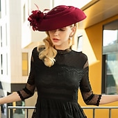 economico Cappelli da Festa-100% lana Cappello Kentucky Derby / berretto con Piume 1 pc Informale / Da tutti i giorni / Coppa di Melbourne Copricapo