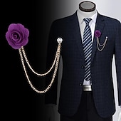 abordables Pin&#039;s et broches-Homme Cristal Broche Lien / Chaîne Créatif Fleur Verticale Mode basique Classique Tendance Roche Broche Bijoux Chameau Couleur assortie Noir Pour Mariage Soirée Fiançailles Promettre Festival