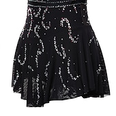 お買い得  フィギュアスケートドレス-フィギュアスケート ドレス 女性用 女の子 アイススケート ドレス セット バイオレット ブラック ホワイト オープンバック スパンデックス ストレッチヤーン 高弾性 訓練 競技大会 スケートウェア 手作り ソリッド クラシック クリスタル・ラインストーン 半袖 アイススケート フィギュアスケート