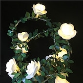 cheap Battery String Lights-Elegant Wedding Reception Party 6M LED String Light Artificial Green Leaf Ivy Vine, Battery-Powered Decorative Lighting for Christmas,  Home, Wedding, Valentine&#039;s Day &amp; Garden Decor
