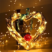 abordables Alimentación por batería-Guirnalda de luces LED de 2m, 20led, alambre de cobre, luces para decoración de boda, árbol de Navidad, fiesta de boda, botón de regalo, batería