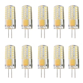 olcso Kéttűs LED-es izzók-10db 3 w ledes két tűs lámpák 300 lm g4 t 48 led gyöngyök smd 3014 szabályozható meleg fehér fehér 12-24 V