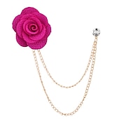 abordables Pin&#039;s et broches-Homme Cristal Broche Lien / Chaîne Créatif Fleur Verticale Mode basique Classique Tendance Roche Broche Bijoux Chameau Couleur assortie Noir Pour Mariage Soirée Fiançailles Promettre Festival