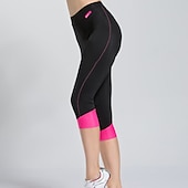 billiga Byxor, shorts och kjolar för kvinnor-TASDAN Dam 3/4 cykeltights Cykel Shorts 3/4 Strumpbyxor Slapp form Vägcykling sporter 3D Tablett Andningsfunktion Snabb tork Reflexkant Grå Rosa Coolmax® Elastan Silikon Kläder Cykelkläder / Elastisk