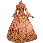 preiswerte Kleider-Rokoko Viktorianisch Cocktailkleid Lange Länge Kleid Partykostüm Maskerade Übergröße Normal Gedicht Übergrössen Ballkleid Kostüm Damen königlich Party Abschlussball Karneval von Venedig Kleid