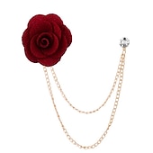 abordables Pin&#039;s et broches-Homme Cristal Broche Lien / Chaîne Créatif Fleur Verticale Mode basique Classique Tendance Roche Broche Bijoux Chameau Couleur assortie Noir Pour Mariage Soirée Fiançailles Promettre Festival