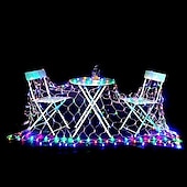 Χαμηλού Κόστους Plug In Ηλεκτρικό-led net net string 6m x 4m 672 leds net lights lights curtain lights for Christmas holiday party decor outdoor string string lights with 8 modes non-waterproofable linkable 220-240v