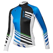 abordables Maillots de mujer-ILPALADINO Mujer Maillot de Ciclismo Manga Larga Invierno Talla Grande Bicicleta Camiseta con 3 bolsillos traseros MTB Bicicleta Montaña Ciclismo Carretera Almohadilla 3D Transpirable Diseño