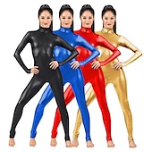 cheap Glossy-Zentai Suits Cosplay Costume Catsuit Motorcycle Girl Carnival Costume Full Body Suit Men&#039;s Women&#039;s Sex Sexy Costume Solid Colored Spandex Latex Costume for Halloween Adults&#039;