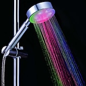 זול דוש-צבע ראש מקלחת LED משתנה 2 מצבי מים 7 צבעים אור זוהר מחליף אוטומטית ראש מקלחת כף יד