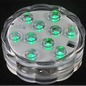baratos Luzes Subaquáticas-10 led submersível luzes controle remoto rgb mudando debaixo d&#039;água luzes à prova d &#039;água para lagoa piscina fonte aquário vaso banheira de hidromassagem banheira decoração de festa iluminação 1 pcs