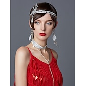 ieftine Accesorii și altele-Retro / vintage Urlați 20 de ani Anii 1920 Accesoriu de Păr Bandană Adolescentă Gatsby Charleston Gentlewoman Franjuri Mată Ciucure Haine Bal Pentru femei Halloween Mascaradă Petrecere Birou