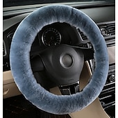 abordables Fundas para volante-piel de lana suave cubierta del volante del coche protector de accesorios del coche del camión protector para el volante universal 35cm-43cm antideslizante reconfortante y lujosa textura suave