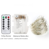 cheap Battery String Lights-Elegant Wedding Reception Party Fairy Lights 5M 50 LED Battery Operated with Remote Control Timer Waterproof Copper Wire Twinkle String Lights for Bedroom Indoor Outdoor Wedding Dorm Decor