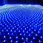 Χαμηλού Κόστους Plug In Ηλεκτρικό-led net net string 6m x 4m 672 leds net lights lights curtain lights for Christmas holiday party decor outdoor string string lights with 8 modes non-waterproofable linkable 220-240v
