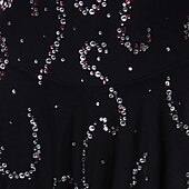 お買い得  フィギュアスケートドレス-フィギュアスケート ドレス 女性用 女の子 アイススケート ドレス セット バイオレット ブラック ホワイト オープンバック スパンデックス ストレッチヤーン 高弾性 訓練 競技大会 スケートウェア 手作り ソリッド クラシック クリスタル・ラインストーン 半袖 アイススケート フィギュアスケート