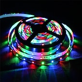 cheap Remote Control-5m LED Strip Lights RGB Tiktok Lights 300 LED 2835 SMD RGB Tape Lights Light Sets Self Adhesive Multicolor for Room Kitchen TV Festival Illumination with Remote 12V