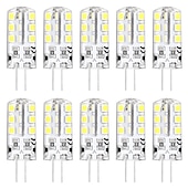cheap LED Bi-pin Lights-10PCS G4 Bi-pin LED Light Bulb 3W 24LED SMD 2835 Equivalent Halogen Bulb 30W Warm white 3000K Daylight White 6000K 360° Beam Angle Flicker Free DC12V AC220V AC110V