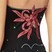 ieftine Rochii de patinaj artistic-Rochie de Patinaj Artistic Pentru femei Fete Πατινάζ στο πάγο Rochii Ținute Yan roz Alb / Alb Galben și galben Peteci Spandex Înaltă Elasticitate Competiție Ținută Patinaj Clasic Manșon Lung Patinaj