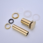cheap Pop Up Drains-Brass Pop Up Sink Drain Stopper with Overflow Bathroom Faucet Vessel Vanity Sink Drainer