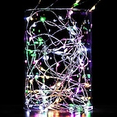 ieftine Acumulatoare-nuntă elegantă petrecere de recepție 10 m șir lumini 100 led fire rezistente la apă zâne șir lumini 4 buc 2 buc 1 buc pentru Crăciun nuntă acasă vacanță cameră de petrecere decor în aer liber alb