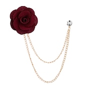 abordables Pin&#039;s et broches-Homme Cristal Broche Lien / Chaîne Créatif Fleur Verticale Mode basique Classique Tendance Roche Broche Bijoux Chameau Couleur assortie Noir Pour Mariage Soirée Fiançailles Promettre Festival