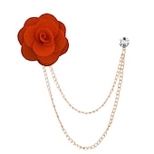 abordables Pin&#039;s et broches-Homme Cristal Broche Lien / Chaîne Créatif Fleur Verticale Mode basique Classique Tendance Roche Broche Bijoux Chameau Couleur assortie Noir Pour Mariage Soirée Fiançailles Promettre Festival