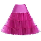abordables jupon-Rétro Vintage Classique Lolita Années 1950 Jupe à cerceaux Tutu Sous jupe Danseur de ballet Couleur Unie Ligne A Femmes Fille Carnaval Mascarade Fête du thé Enterrement de Vie de Jeune Fille Adulte