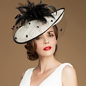 baratos Chapéus e Fascinators-tiaras fascinadores kentucky derby chapéu 100% linho chapéu de balde chapéu pires ocasião especial festa/coquetel de noite royal astcot com capacete de penas