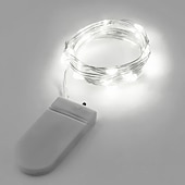 abordables Alimentación por batería-Guirnalda de luces LED de 2m, 20led, alambre de cobre, luces para decoración de boda, árbol de Navidad, fiesta de boda, botón de regalo, batería