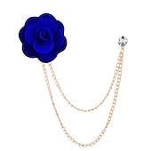 abordables Pin&#039;s et broches-Homme Cristal Broche Lien / Chaîne Créatif Fleur Verticale Mode basique Classique Tendance Roche Broche Bijoux Chameau Couleur assortie Noir Pour Mariage Soirée Fiançailles Promettre Festival