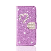 halpa Samsung-kotelot-puhelin Etui Käyttötarkoitus Samsung Galaxy S24 S23 S22 S21 S20 Plus Ultra A55 A35 A25 A15 5G A14 A34 A73 A32 A52 Huomautus 20 10 S25 Ultra Lompakkokorttikotelo Tuella Bling Paljetti Sydän Kimmeltäv