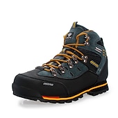 abordables Botas de montaña-Botas de senderismo impermeables para hombre con cordones rojos: calzado de exterior duradero para terrenos difíciles
