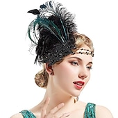 ieftine Accesorii și altele-Epocă Anii 1920 Gatsby Bandană Adolescentă Invitat la nuntă Pană Costume de fancy Pentru femei Recepția de Nuntă Petrecerea Burlăcițelor Festival Adulți Veșminte de cap