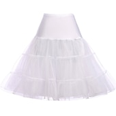 abordables jupon-Rétro Vintage Classique Lolita Années 1950 Jupe à cerceaux Tutu Sous jupe Danseur de ballet Couleur Unie Ligne A Femmes Fille Carnaval Mascarade Fête du thé Enterrement de Vie de Jeune Fille Adulte