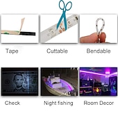 cheap Remote Control-RGB LED Strip Lights Set Dimmable 20m 65.6ft Tiktok Lights 600 LEDs 5050 SMD 10mm Remote Control RC Cuttable Linkable Suitable for Vehicles Self-adhesive Color-Changing IP44