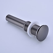 cheap Pop Up Drains-Brass Pop Up Sink Drain Stopper with Overflow Bathroom Faucet Vessel Vanity Sink Drainer