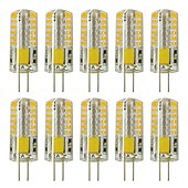 cheap LED Bi-pin Lights-10pcs G4 5W 3014 x 48 LEDs White Light Lamps AC12V Non-dimmable Equivalent to 20W-25W T3 Halogen Track Bulb Replacement LED Bulbs