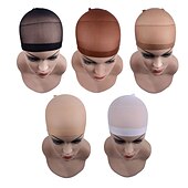 abordables Herramientas y accesorios-gorras de peluca para mujeres material mixto media peluca gorra conectores de extensión fácil de llevar / duradero navidad / halloween / diario básico / moda nude marrón oscuro # 2 marrón 2 piezas