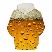 preiswerte 3D Muster-Herren 3D Bier Hoodie Sweatshirt Kapuze Hoodies Pullover Hoodie Sweatshirt Kapuze Langarm Sweatshirt mit Kapuze Mit Kapuze Strassenmode 3D-Druck Party Festtage Bier Festival Gelb Rosa Frühling Sommer