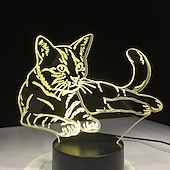 economico Luci notturne 3D-luce notturna a led 3d usb, lampada illusione di gatto che cambia colore a 7 colori, luce notturna con controllo touch, decorazione perfetta e regalo per gli amanti dei gatti