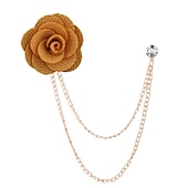 abordables Pin&#039;s et broches-Homme Cristal Broche Lien / Chaîne Créatif Fleur Verticale Mode basique Classique Tendance Roche Broche Bijoux Chameau Couleur assortie Noir Pour Mariage Soirée Fiançailles Promettre Festival